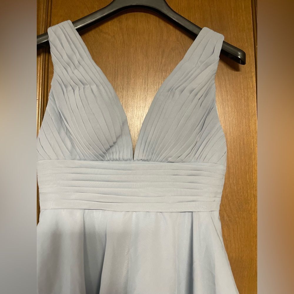 Chic Light Blue Tiered Maxi Dress - Picture 2 of 4